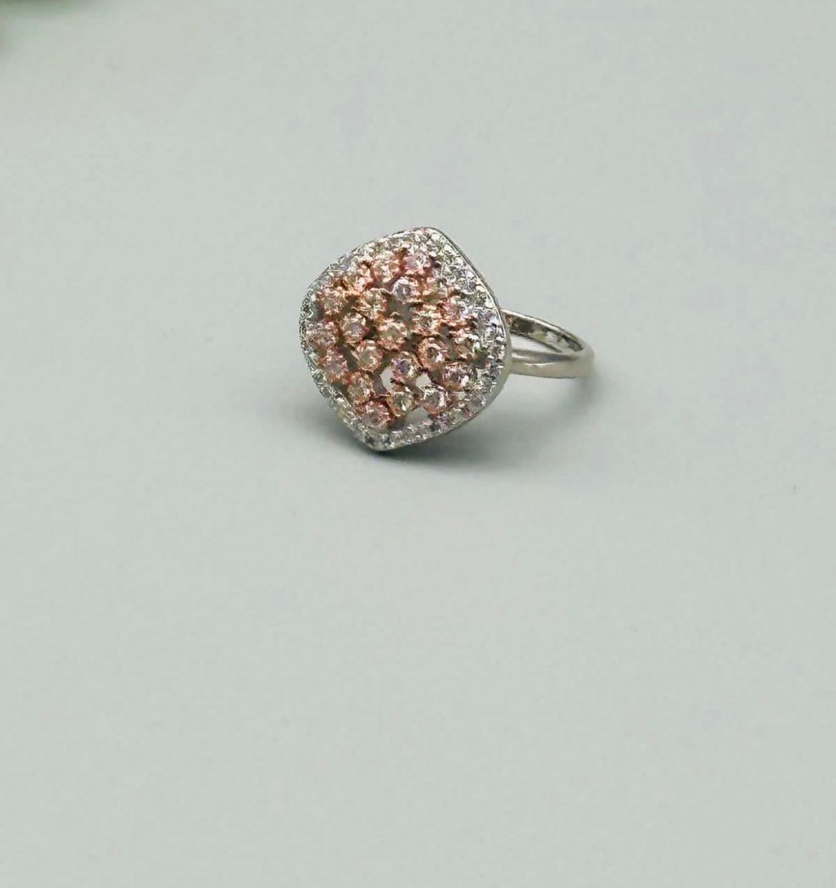 Evara’s Peach Spark Cluster Ring