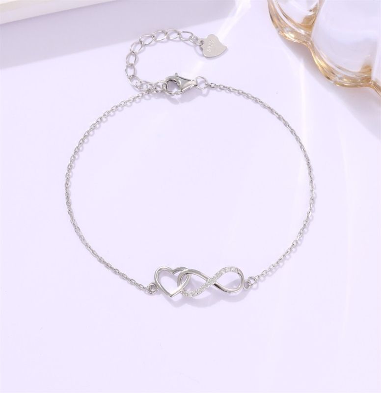 Infinity heart bracelet (silver)
