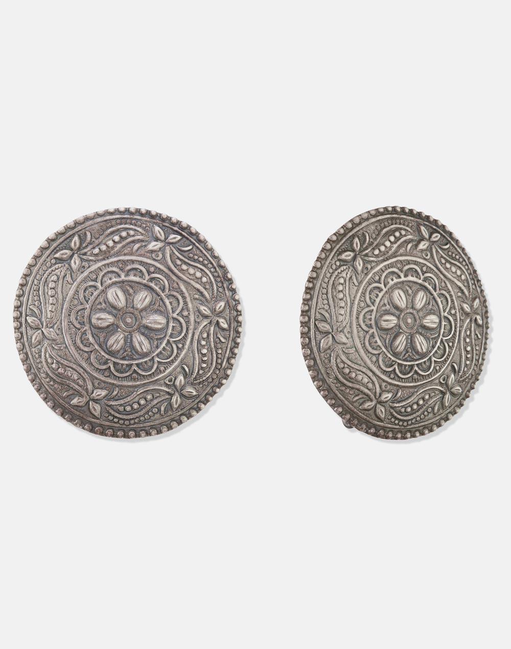 Ornate Mandala Studs – 925 Silver Earrings