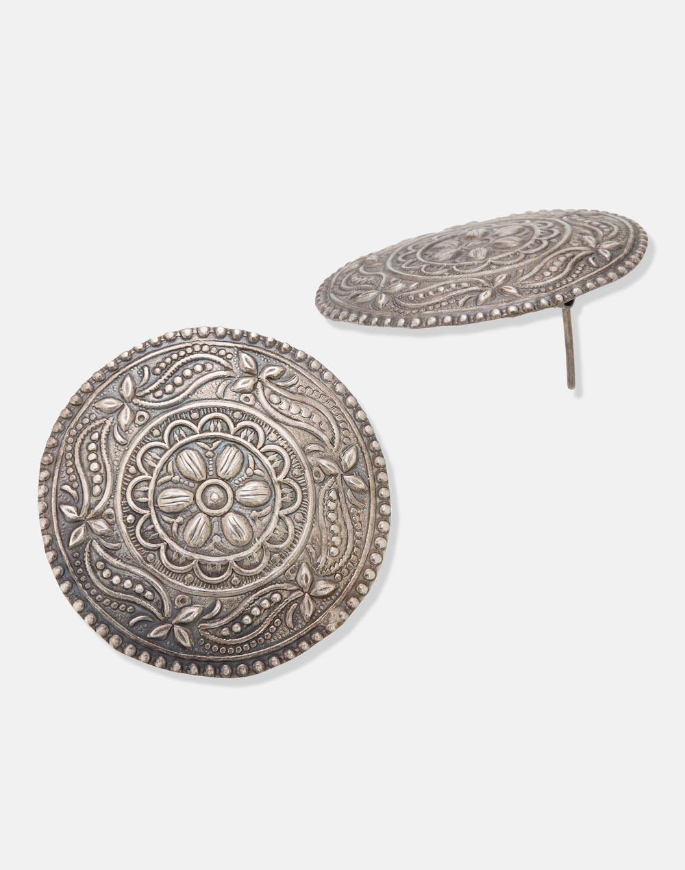 Ornate Mandala Studs – 925 Silver Earrings