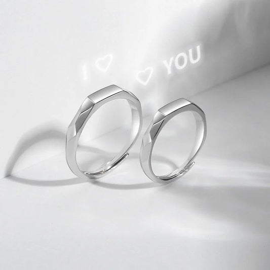 "I 🤍 - 🤍 You” Reflecting Couple Rings