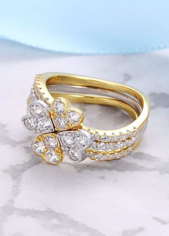 Evara’s Trio Heart Harmony Rings