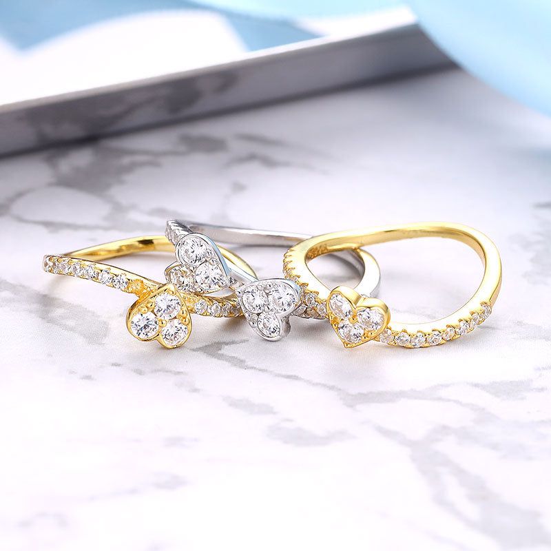 Evara’s Trio Heart Harmony Rings