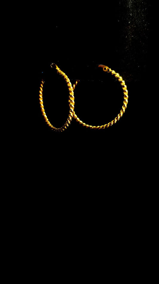 Golden Twist Hoops