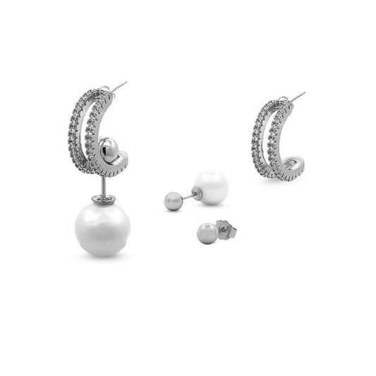 Pearl Luxe Layers (your 5-in-1 multi-way pearl silver earrings)
