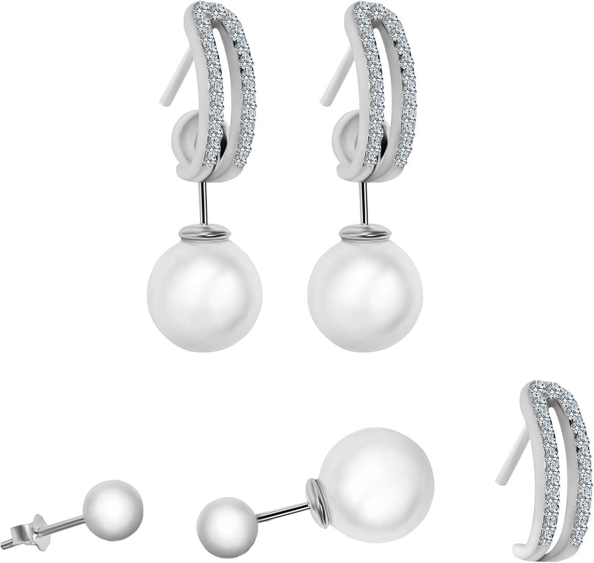 Pearl Luxe Layers (your 5-in-1 multi-way pearl silver earrings)