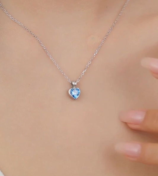 Blue Heart Glow Pendant