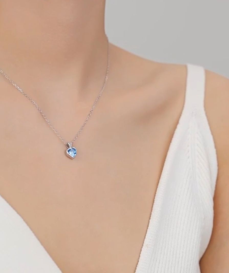 Blue Heart Glow Pendant