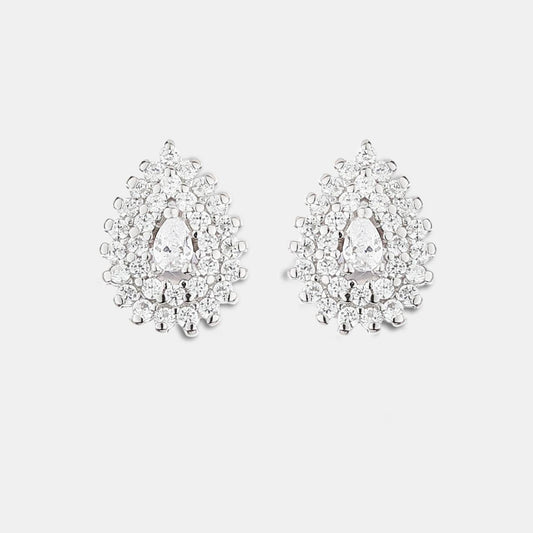 Evara's Teardrop Sparkle Pendant Earrings Set