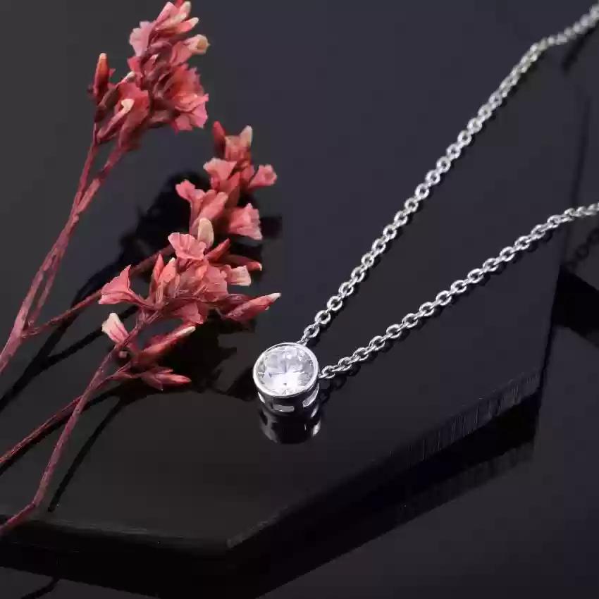 Oval Crystal Pendant Chain