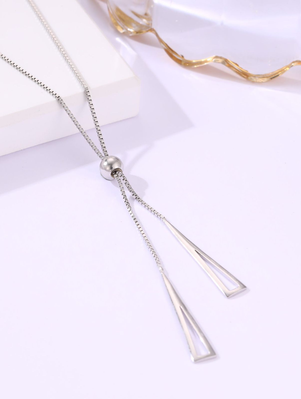 Symmetry Triad Pull Adjustable Necklace