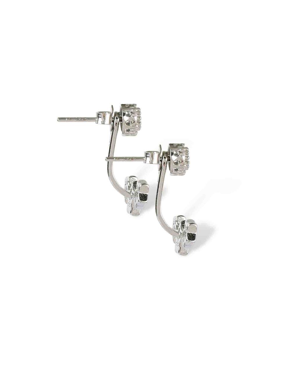 Leafy Switch Earrings-Two in one silver earrings