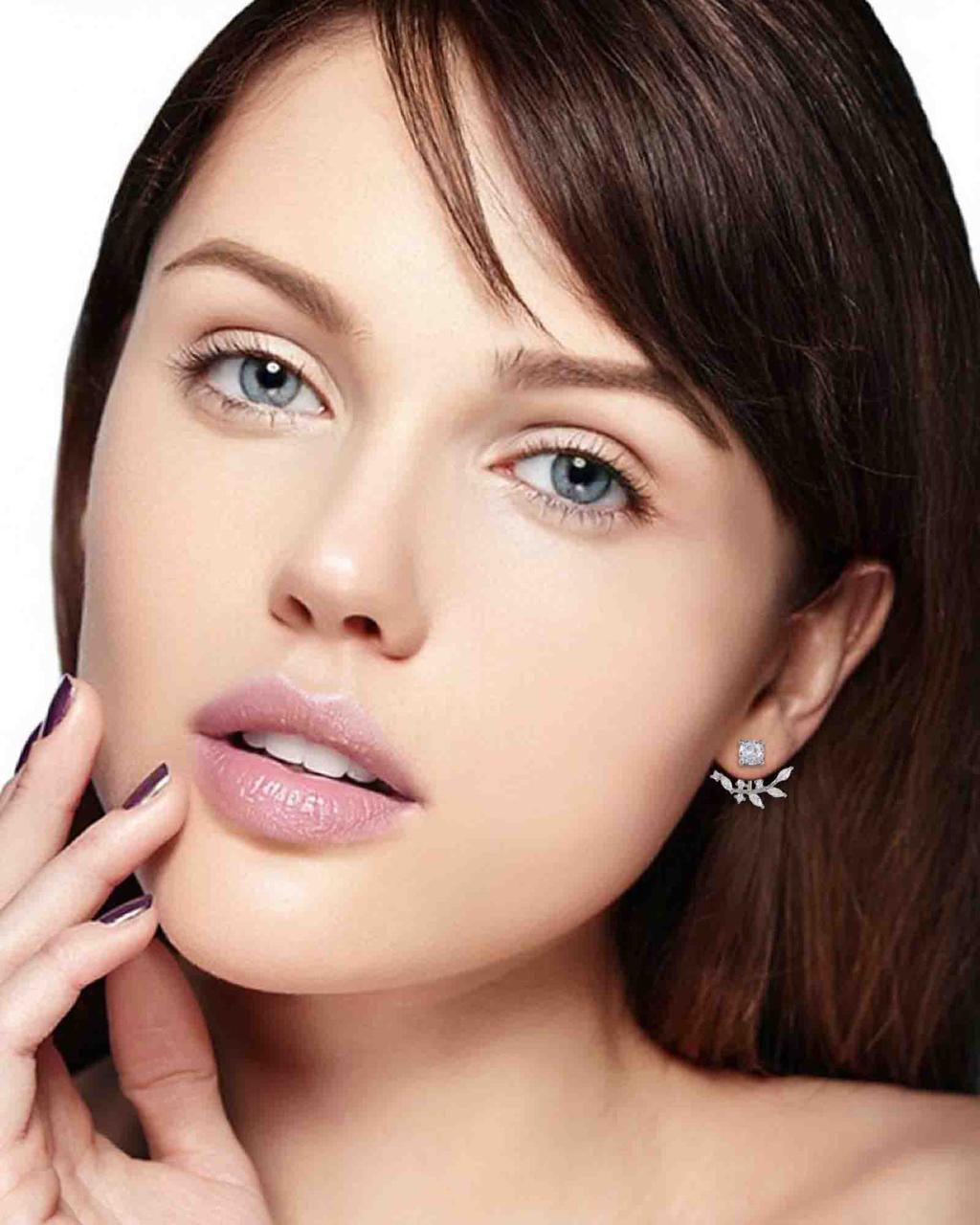 Leafy Switch Earrings-Two in one silver earrings