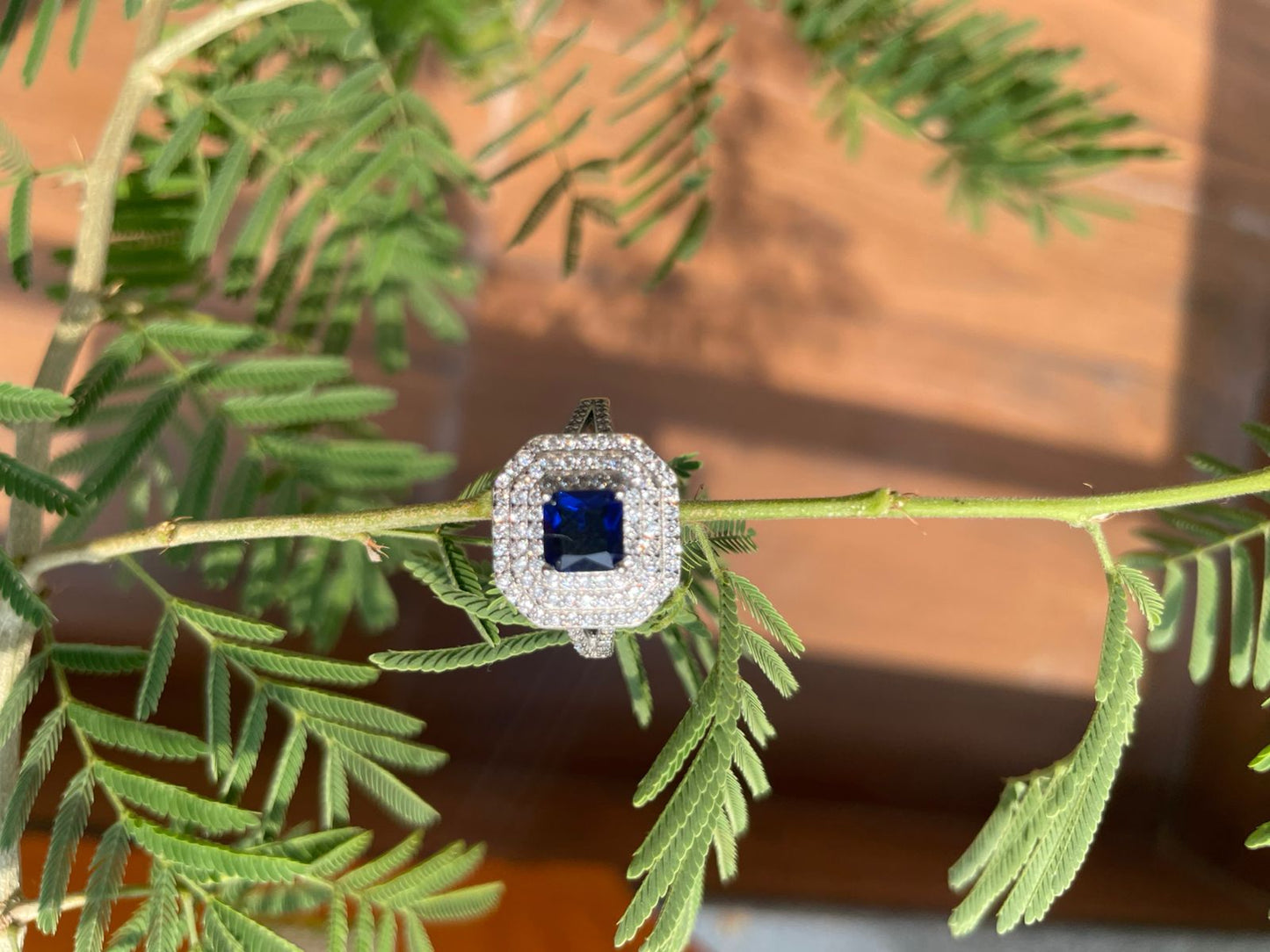 Bold Sapphire Brilliance – 925 Silver Statement Ring