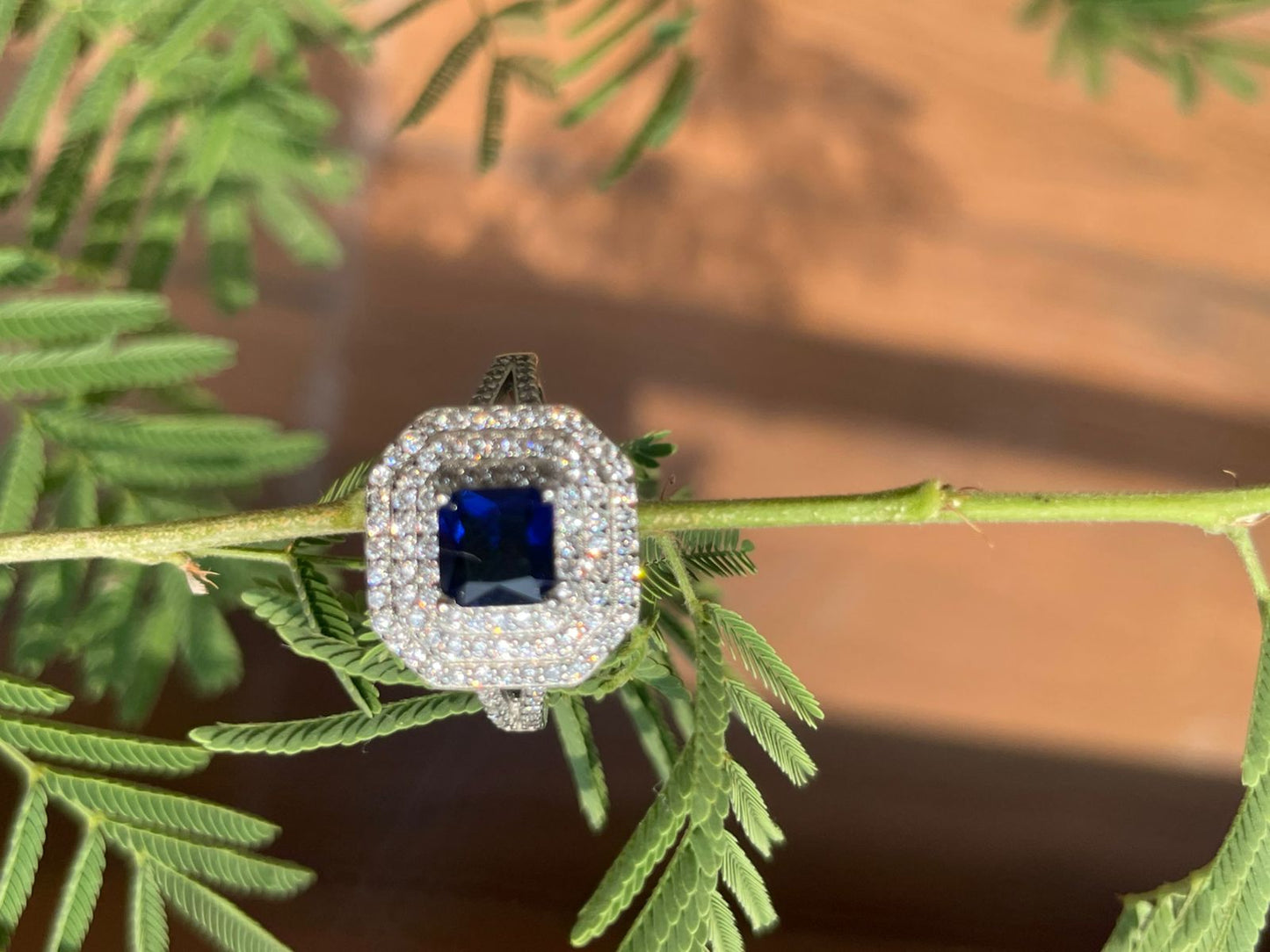 Bold Sapphire Brilliance – 925 Silver Statement Ring